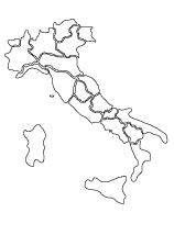 cartina dell'italia collegata alle direzioni regionali